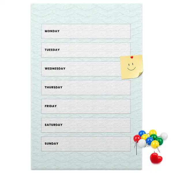 Weekly schedule wall cork memo board