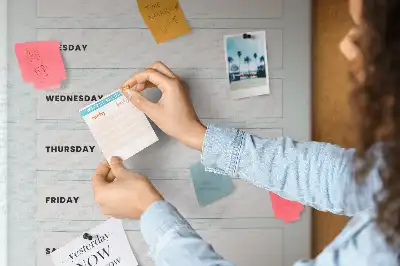Weekly schedule wall cork memo board