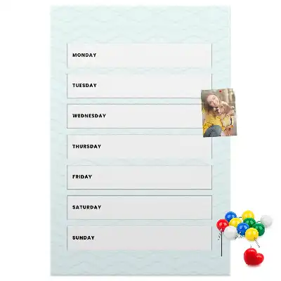 Weekly schedule wall cork memo board