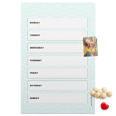 Weekly schedule wall cork memo board