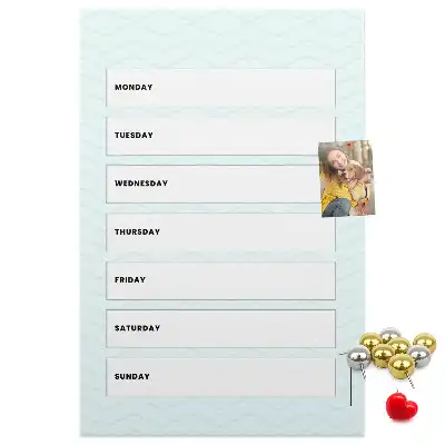 Weekly schedule wall cork memo board