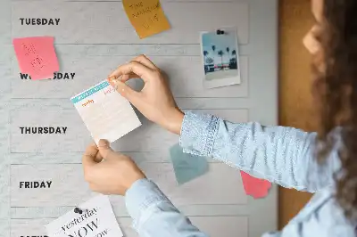 Weekly schedule wall cork memo board
