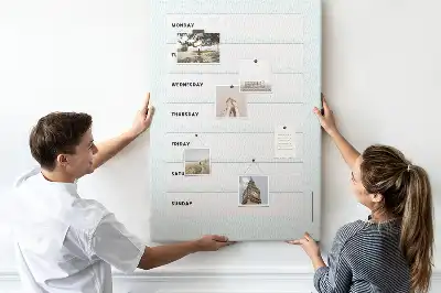 Weekly schedule wall cork memo board