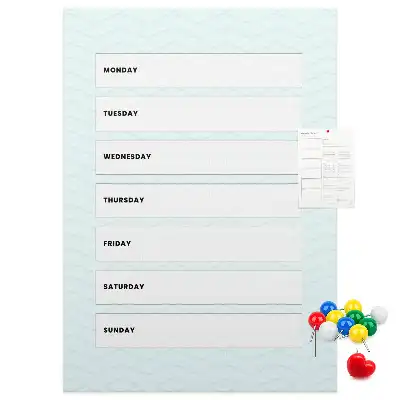 Weekly schedule wall cork memo board