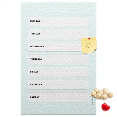 Weekly schedule wall cork memo board