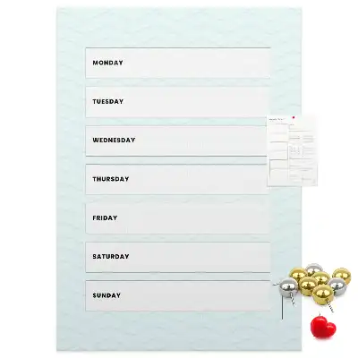Weekly schedule wall cork memo board