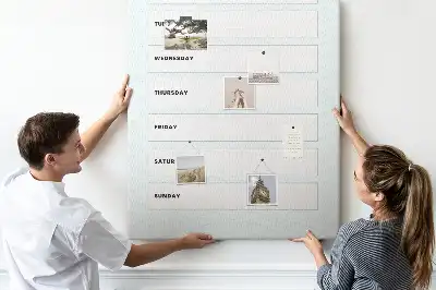 Weekly schedule wall cork memo board