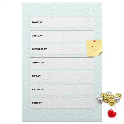 Weekly schedule wall cork memo board
