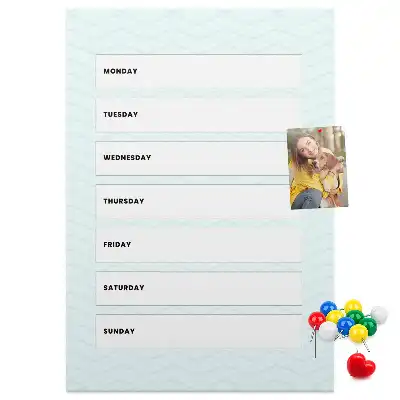 Weekly schedule wall cork memo board