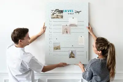 Cork pin board for travel planning