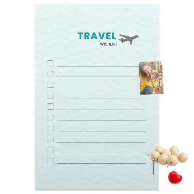 Cork pin board for travel planning