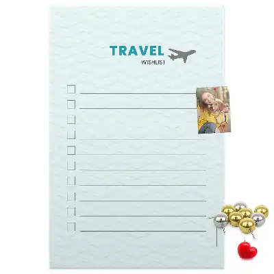 Cork pin board for travel planning