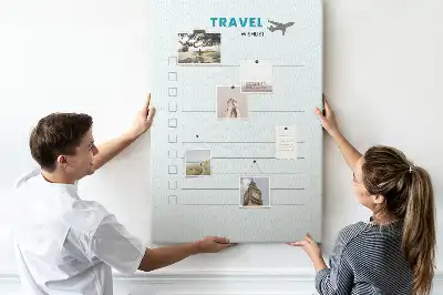 Cork pin board for travel planning