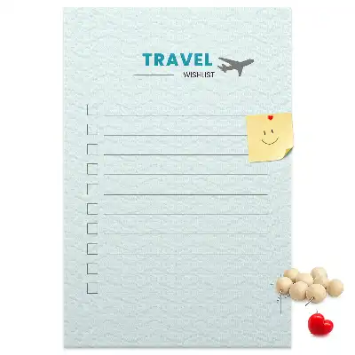 Cork pin board for travel planning