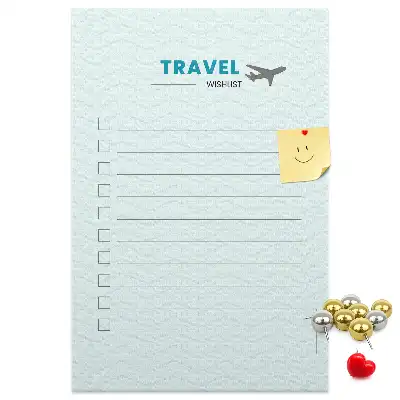 Cork pin board for travel planning