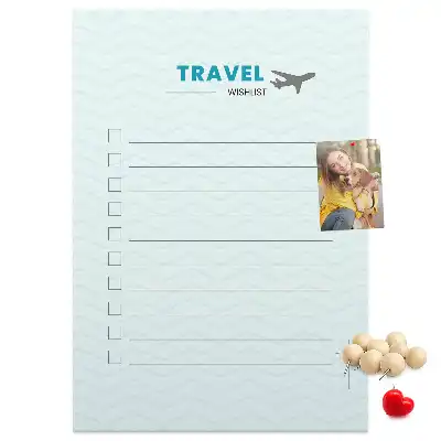 Cork pin board for travel planning