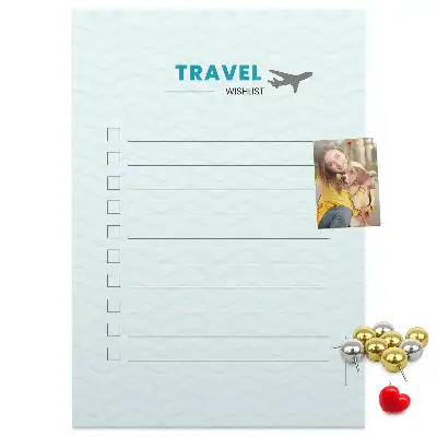Cork pin board for travel planning