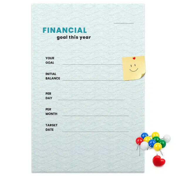 Wall cork memo board and budget planner