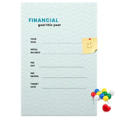 Wall cork memo board and budget planner