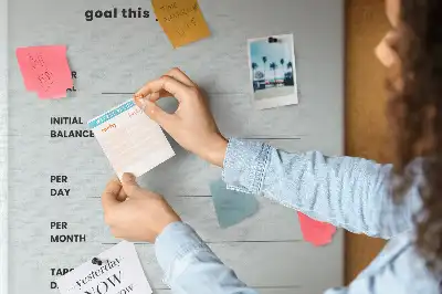 Wall cork memo board and budget planner