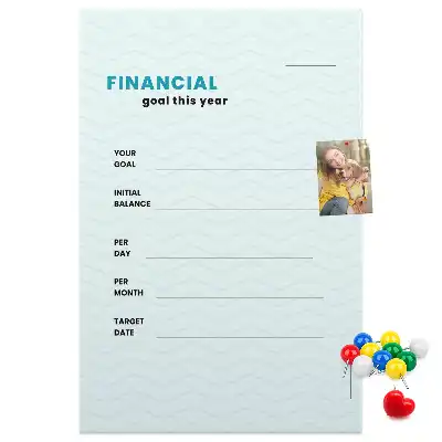 Wall cork memo board and budget planner
