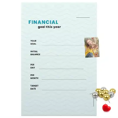 Wall cork memo board and budget planner