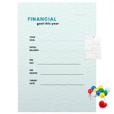 Wall cork memo board and budget planner