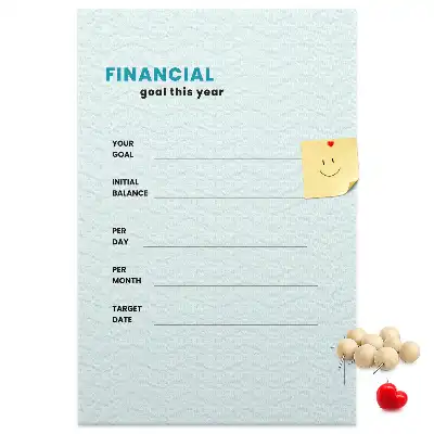 Wall cork memo board and budget planner