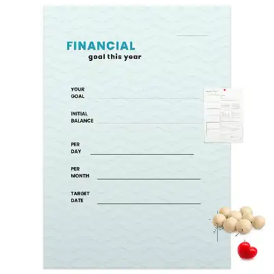 Wall cork memo board and budget planner