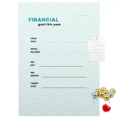 Wall cork memo board and budget planner