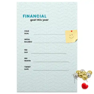 Wall cork memo board and budget planner
