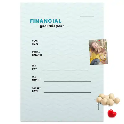 Wall cork memo board and budget planner
