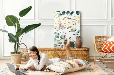 Floral Pattern Wall Cork Memo Board