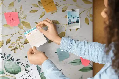 Floral Pattern Wall Cork Memo Board