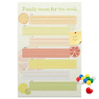 Cork pin board Menu planner