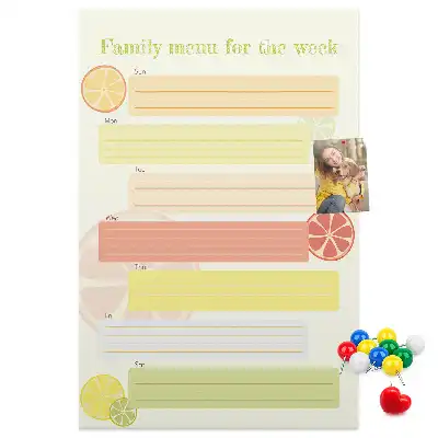 Cork pin board Menu planner