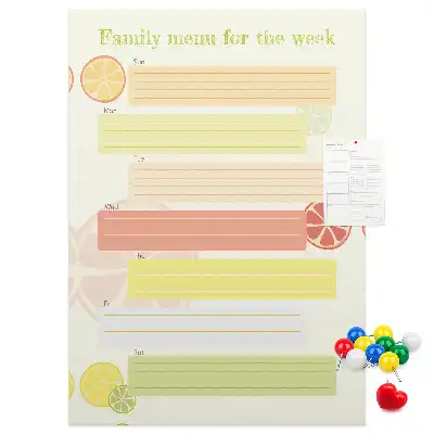 Cork pin board Menu planner