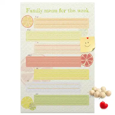Cork pin board Menu planner
