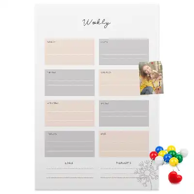 Wall cork memo board Weekly planner