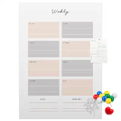 Wall cork memo board Weekly planner