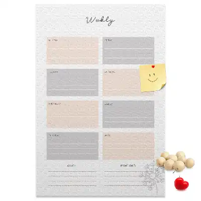 Wall cork memo board Weekly planner
