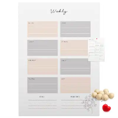 Wall cork memo board Weekly planner