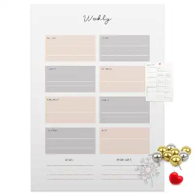 Wall cork memo board Weekly planner