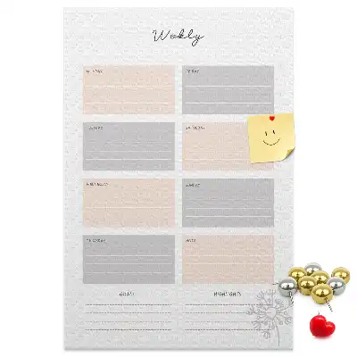 Wall cork memo board Weekly planner