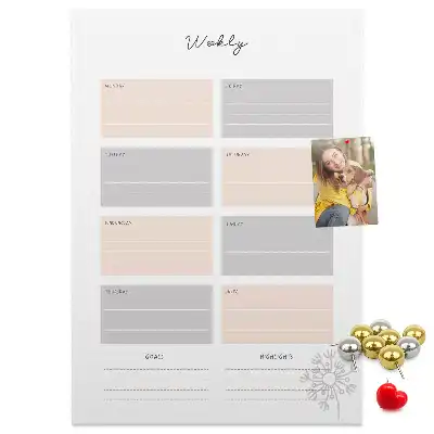 Wall cork memo board Weekly planner