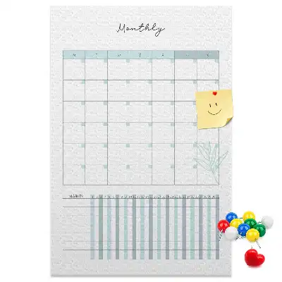 Monthly planner cork pin board