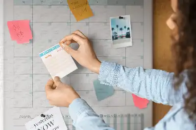 Monthly planner cork pin board