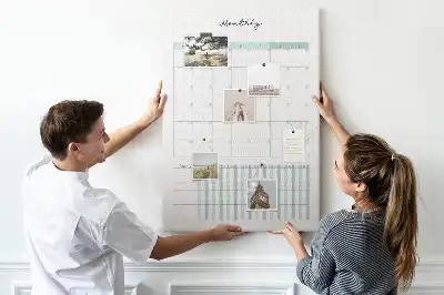 Monthly planner cork pin board