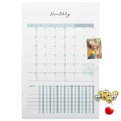 Monthly planner cork pin board