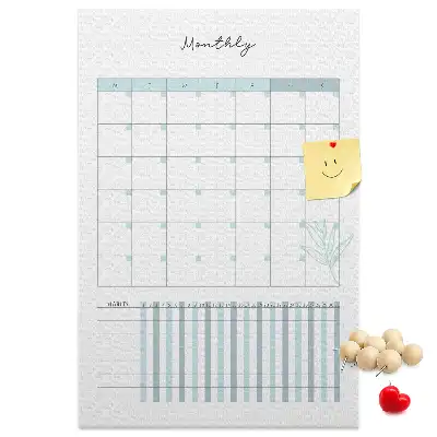 Monthly planner cork pin board